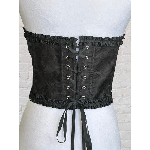 Black Tie Up Corset Top Plus Size 2XL 3XL Whimsigoth Witchy Going Out Clubwear - Picture 5 of 5